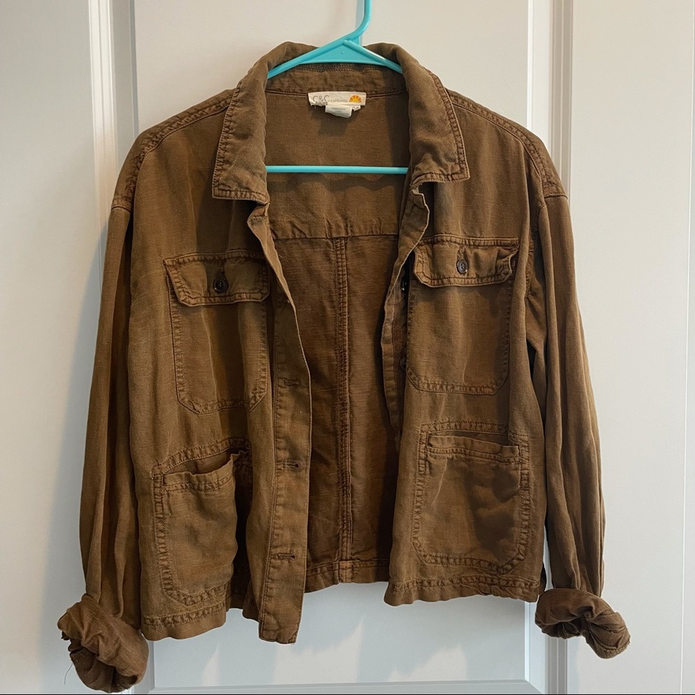 Tan Soft Cargo Top / Outerwear